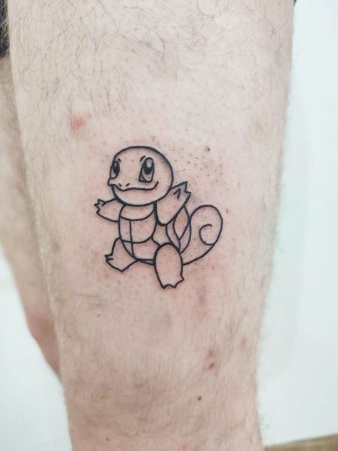 Squirtle Tattoo, Wolf Tattoos For Women, Wedding Band Tattoo, Sticker Tattoo, Tattoo Trend, Fantasy Tattoos, Pokemon Tattoo, Cartoon Tattoos, Band Tattoo