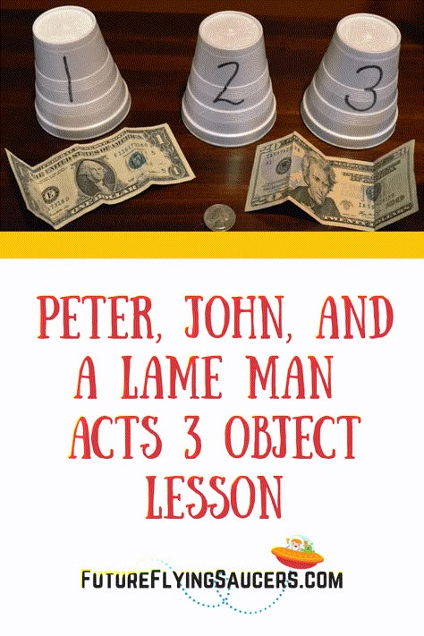 Sunday School Object Lessons, Acts 3, Actuarial Science, Youth Lessons, Kids Church Lessons, Sunday School Curriculum, Kids Sunday School Lessons, Bible Object Lessons, Childrens Sermons