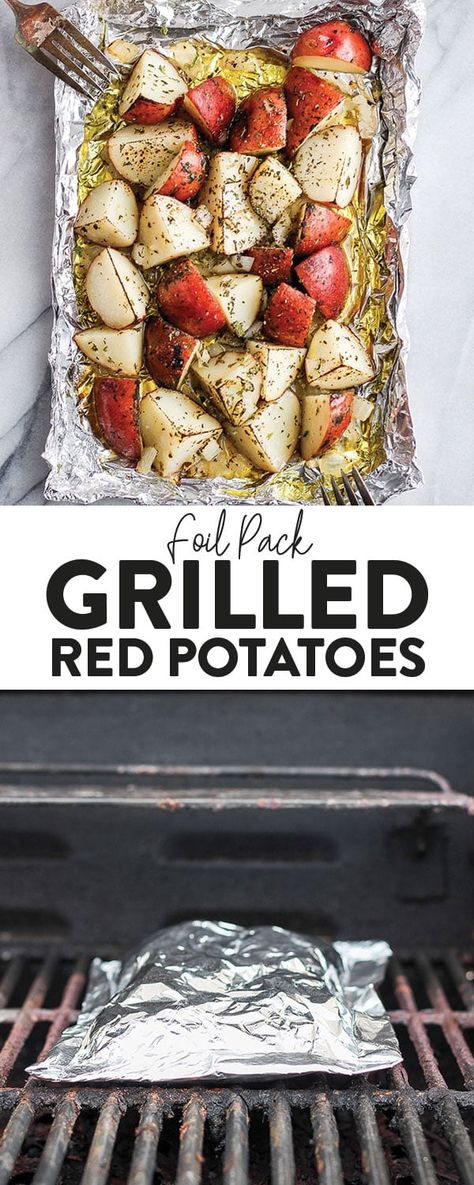 Bbq Red Potatoes, Red Potato Grill Recipes, Smoked Red Potatoes In Smoker, Grilled Potatoes In Foil, Smoked Sides, Grilled Red Potatoes, Foil Potatoes On Grill, Foil Potatoes, Grilling Machine