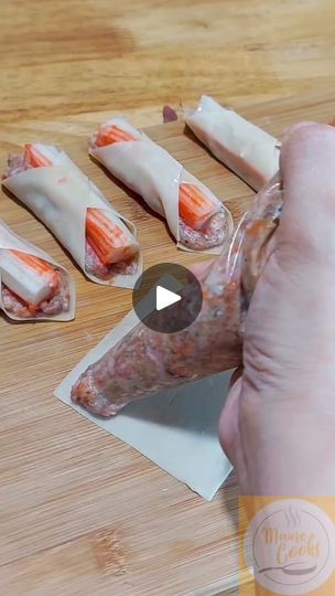 2M views · 5.3K reactions | Pork Crab Rolls 🍣 

Ingredients:
1/4 pork giniling
1 onion
1 carrot small
1 tbsp. sesame oil
1 tsp. oyster sauce
1 tsp. knorr seasoning
salt & pepper to taste
8 pcs. crabsticks
8 pcs. molo wrapper

#recipe #yummy #mainecooks #easyrecipes #pinoyrecipe #porkcrabrolls #porkrecipes #reels #reelsfb #reelstiktok #reelsviral #cooking | Maine Cooks | Kim Mun Seong · A Sweet Day Crabsticks Recipe, Knorr Seasoning, Crab Rolls, Crab Stick, Seasoning Salt, Pinoy Food, Oyster Sauce, Filipino Recipes, Sesame Oil