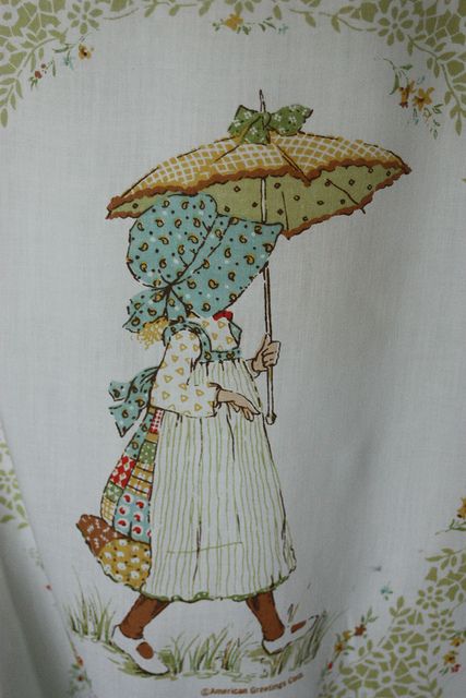 Vintage Holly Hobbie | Vintage Holly Hobbie Sheet | Flickr - Photo Sharing! Holly Hobbie Doll, Sarah Key, Sara Kay, Holly Hobby, Hobbies For Men, Sarah Kay, Walking In The Rain, Hobby Horse, Holly Hobbie