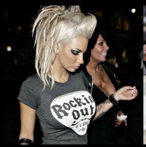 Rocker Hairstyles For Women, Rock Chick Hair, Rocker Hairstyles, Partial Dreads, Jodie Marsh, Rocker Hair, Concert Hairstyles, Rock Hairstyles, Funky Buddha