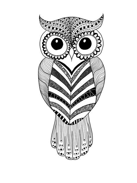 Zentangle- How to get started |muchnessmama.com | best supplies for doodle drawing | yoga for the brain Unique Doodle Art, Doodle Art Ideas, Doodling Art, Zentangle Kunst, Zentangle Animals, Owl Drawing, Boho Art Drawings, Haiwan Lucu, Doodle Art Drawing