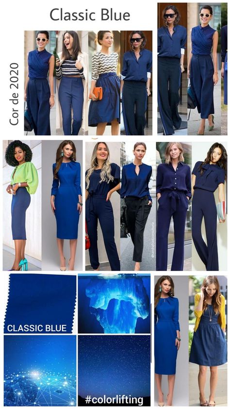 Navy Blue Monochromatic Outfit, Carol Brailey, Blue Monochromatic Outfit, True Winter Color Palette, Deep Winter Palette, Monochromatic Colors, Job Clothes, Dark Blue Pants, Fashion Design Books