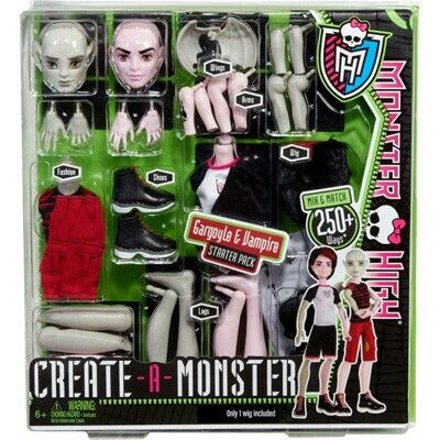 Monster High Create-A-Monster - Gargoyle/Vampire Boy Only: $21.99 Item # X3725 Create A Monster, New Monster High Dolls, Monster High Boys, Vampire Fashion, Monster Boy, Vampire Boy, Monster High Art, Monster Dolls, Witch Cat