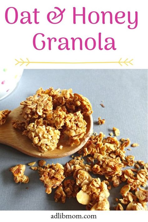 Oat And Honey Granola, Honey Granola Recipe, Granola Recipe Healthy, Honey Granola, Granola Recipe Homemade, Oats And Honey, Granola Healthy, Granola Recipes, Text Overlay