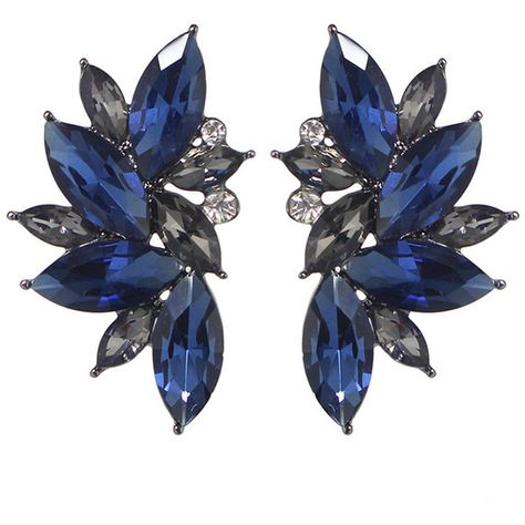 Blue Rhinestone Flower Shape Stud Earrings ❤ liked on Polyvore featuring jewelry, earrings, accessories, brincos, blossom jewelry, rhinestone earrings, stud earrings, blue rhinestone earrings and flower jewelry Navy Earrings, Blossom Jewelry, Blue Stud Earrings, Cute Stud Earrings, Womens Earrings Studs, Feather Jewelry, Jewelry Blue, Earrings Flower, Earrings Accessories