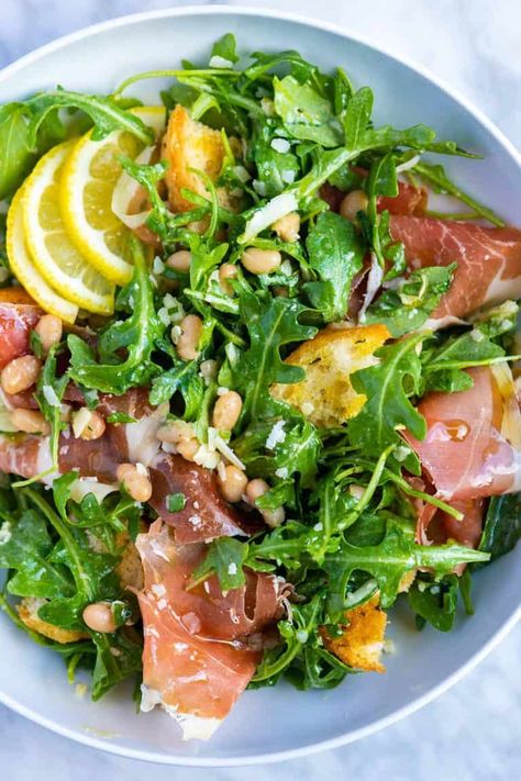 Lemony White Bean Salad with Prosciutto Lemony White Bean Salad, فاصوليا بيضاء, White Bean Salad Recipes, Bean Salads, Sommer Mad, Lots Of Food, White Bean Salad, Bean Salad Recipes, Pasti Sani