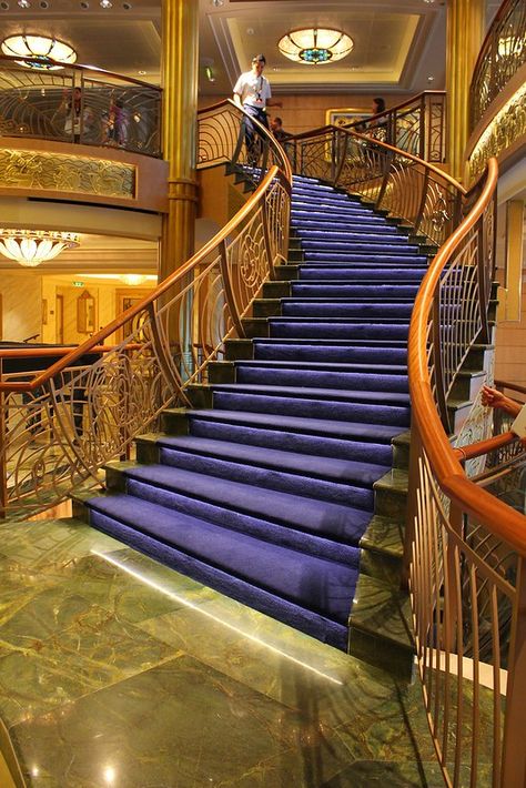 Disney Fantasy Atrium stairs | Inside the Magic | Flickr Disney Staircase, Disney Stairs, Hogwarts Grand Staircase, Inside Disney Castle, Castle Stairs Grand Staircase, Disney Fantasy Cruise, Cruise Pictures, Disney Fantasy, Childrens Hospital