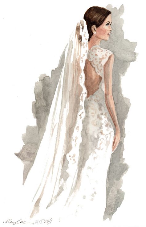 I'm so doing this after my wedding !!!! Wedding Drawings, Inslee Haynes, Wedding Dress Illustrations, Stylized Illustration, Wedding Dresses Images, Dress Illustration, Fashion Sketchbook, Dress Sketches, Foto Art