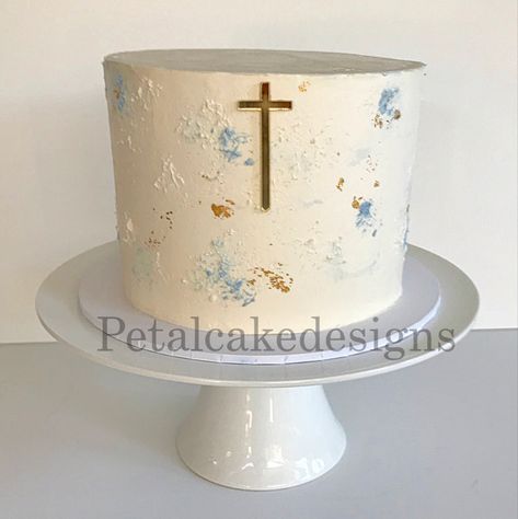 White Baptism Cake, Boy Baptism Cake, Mosaic Cake, Cake Baptism, Baptism Cake Boy, Communion Cakes, Baptism Cake, Blue Mosaic, Boy Baptism