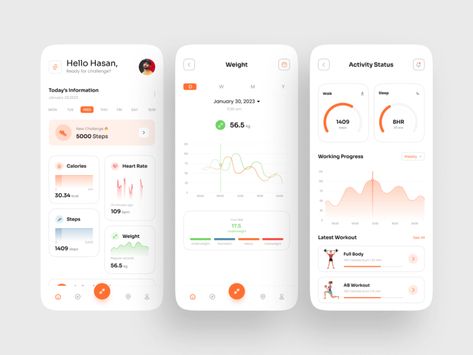 Fitness App by Hasan Mahmud on Dribbble Fitness Apps Design, Calorie Tracker App, Step Counter App, Health Tracker App, Goal App, Fitness App Ui, Counter App, Lifestyle App, Gym App