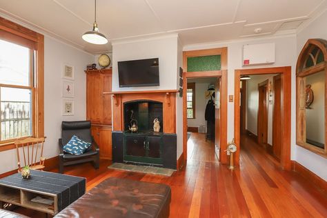 Renovated Railway Cottage interior. Railway House Interior Design, Railway Cottage, Habitat By Resene, New Zealand Houses, Furness Railway K2, Cottage Interior, Cottage Homes, Colorful Interiors, Home Goods