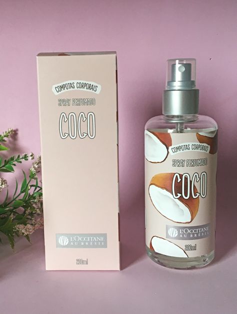 Spray Perfumado de Coco Loccitane Au Bresil - perfume de coco Coco Perfume, Beach Perfume, Perfume Label, Diy Shampoo, Glow Up?, Hand Soap Bottle, Body Care, Shampoo Bottle, Coco