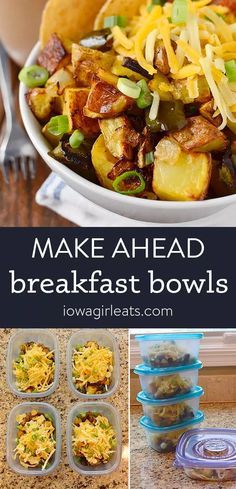 Make Ahead Breakfast Bowls, Ohio Food, Gf Breakfast, Breakfast Prep, Healthy Breakfast Recipes Easy, Fast Recipes, Mouthwatering Recipes, Breakfast Meal Prep, Recipes Breakfast