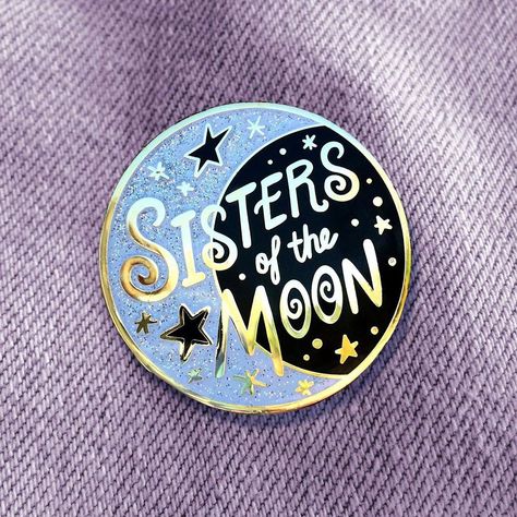 @mirandaright: “Happy National Moon Day ✨🌝✨ Today makes 51 years since the moon landing! Pretty cool! 🚀🌔 Sisters of…” Enamel Pins Diy, Pins Diy, Glitter Pin, Glitter Fashion, Random Aesthetics, Pretty Pins, Cool Pins, Enamels, Fleetwood Mac