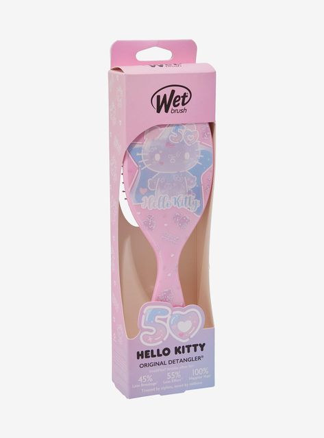 Say hello to less tangles with Hello Kitty! The Original Detangler gently loosens knots  on wet or dry hair  without pulling or snagging. This brush features a kawaii  pastel bubble design to celebrate Hello Kitty's 50th anniversary. Approx. 8 34" longPlasticDo not use with blow dryer; heat may damage bristlesImported Tote Essentials, Sanrio Stuff, Things I Need To Buy, Kitty Christmas, Kitty Accessories, Bubble Design, Hello Kitty Accessories, Kitty Stuff, Fun Crafts To Do