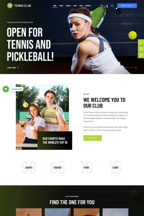 Tennis Club WordPress Theme is a stylish & fresh solution for contemporary tennis club (as well as other sports), personal trainer, sports centers, sports review magazine, tennisclub, sport school and sports store. Tennis Website Design, Golf Aesthetic, Tennis Photoshoot, Design Sites, Tennis Photography, Tennis Aesthetic, Tennis Trainer, Sport School, Sports Website