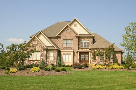 A tan brick home matches the surrounding landscape in a desert area Red Brick House Exterior, Front Door Color, Tan House, House Image, Desert Area, Brown Brick, Red Brick House, Brick Exterior House, Large House