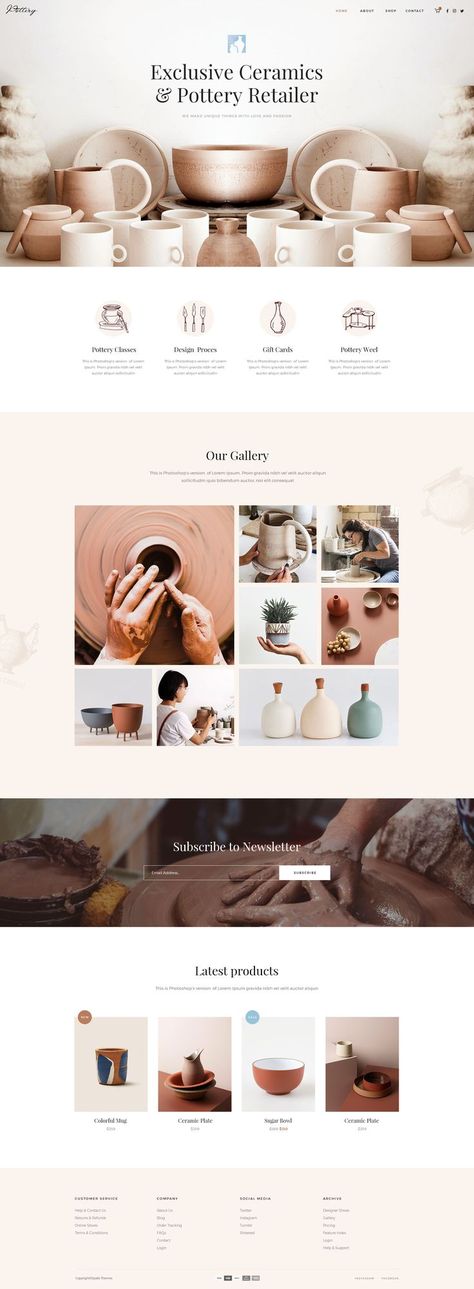 Website Layout Inspiration, Beautiful Website Design, Web Design Mobile, Banner Web, Pottery Store, Graphisches Design, Ecommerce Web Design, Webdesign Inspiration, Creative Web Design