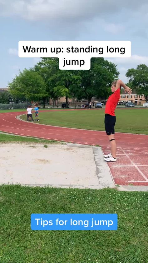 How To Get Better At Long Jump, Track Coach Outfit, Long Jump Tips, Long Jump Aesthetic, Track Meet Essentials, Track Drills, Track Things, Athletics Training, Track Workout Training