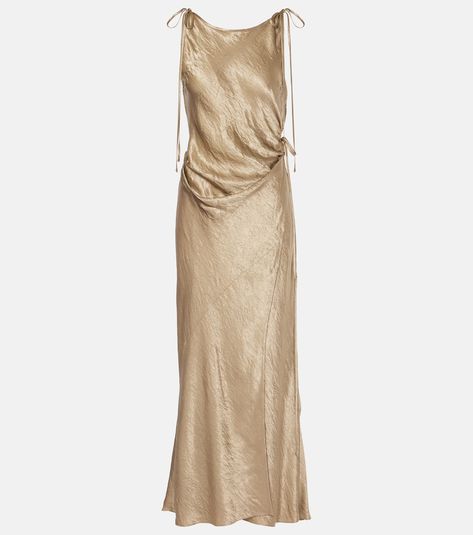 Satin midi dress in green - Acne Studios | Mytheresa 1920s Inspired Dresses, Coktail Dress, Dress Png, Champagne Dress, Midi Dress Style, Color Cafe, Satin Midi Dress, Green Midi Dress, Lovely Clothes