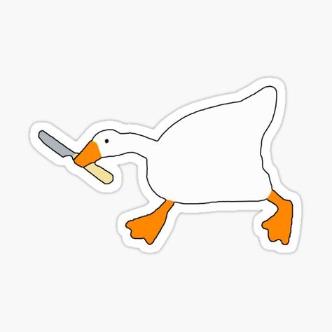 Cute Stickers for Sale | Redbubble Duck With Knife Tattoo, Goose With Knife, Movies Stickers, Goose Tattoo, Untitled Goose Game, Goose Game, Knife Drawing, Stickers Cool, 디즈니 캐릭터