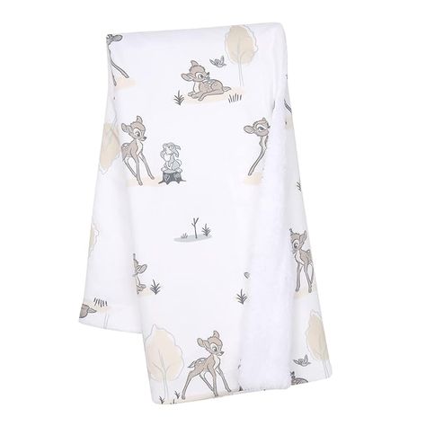 Amazon.com: Lambs & Ivy Disney Baby Bambi & Thumper White Minky/Fleece Deer Baby Blanket : Baby Bambi Blanket, Stroller Blanket Size, Deer Baby Blanket, Bambi Thumper, Sherpa Baby Blanket, Bambi Baby, Disney Baby Clothes, Lambs & Ivy, Bambi And Thumper