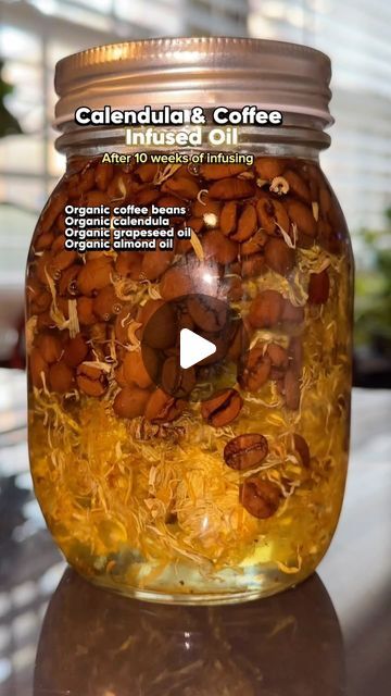 Aisha Hill, PhD, MS on Instagram: "Have you tried coffee-infused oil on your skin? It’s. Like the natural version of Botox. ‼️Then the addition of calendula is a major boost to this infusion. ‼️ #skincare #naturalbotox #botoxalternative #herbalinfusion" Oil Infusion Recipes, Natural Botox, Organic Coffee Beans, Botox Alternative, Herbal Infusion, Infused Oils, Organic Coffee, Herbal Magic, Sunflower Oil