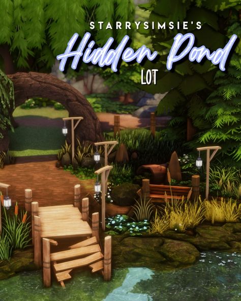 Heya everyone! I'm happy to share this hidden pond lot! This pack uses debug items as well as items from the following expansions: Get to Work and Island Living. This lot contains ZERO CC! Sims 4 Stories, The Sims 4 Lots, The Sims 4 Pc, Sims 4 Anime, Sims 4 House Plans, Sims 4 House Building, Sims 4 Body Mods, Sims Building, Sims House Design