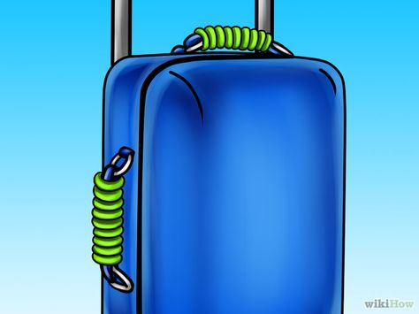 6 Ways to Make Luggage Easier to Spot - wikiHow Diy Luggage Identifier, Luggage Identifiers Ideas, Luggage Tags Diy, Funny Luggage Tags, Luggage Identifiers, Diy Suitcase, Hard Case Luggage, Baggage Carousel, Personalized Suitcase