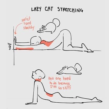 Cat Stretching, Easy Yoga Workouts, Lazy Cat, Easy Yoga, Figure Drawing Reference, Flexibility Workout, Art Poses, Art Tutorials Drawing, Quick Workout