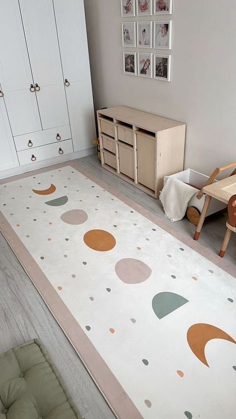 Kids Playroom Rugs, Pastel Moon, Rectangle Bedroom, Minimalist Kids, Playroom Rug, Play Rug, Kids Rug, Rug Nursery, Nursery Rug