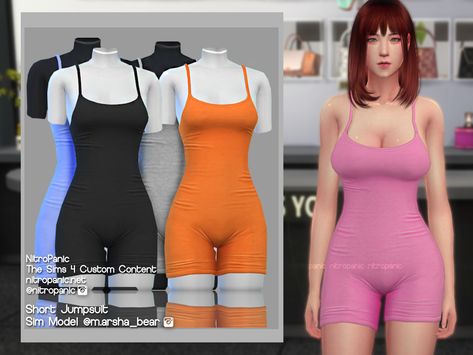 Short Jumpsuit for The Sims 4 Sims 4 Cc Jumpsuit, Sims 4 Black Hair, Sims 4 Traits, Sims 4 Cc Shoes, Free Sims 4, The Sims 4 Packs, Sims 4 Game Mods, Sims 4 Body Mods, Sims 4 Expansions