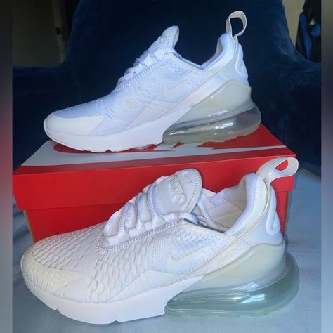 NEW All White/White Nike Air Max 270 White Air Max 270, Nike Air 270, Air 270, Nike Air Max White, White Nike Air, Nike Air Max 270, Air Max 270, White Nike, Nike White