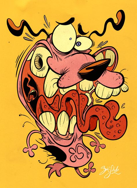 Courage the Cowardly Dog by *Themrock on deviantART Tattoo Dog, Courage The Cowardly Dog, Cowardly Dog, Acid Art, Dog Cartoon, Seni 3d, Cartoon Tattoos, Tableau Art, Old Cartoons