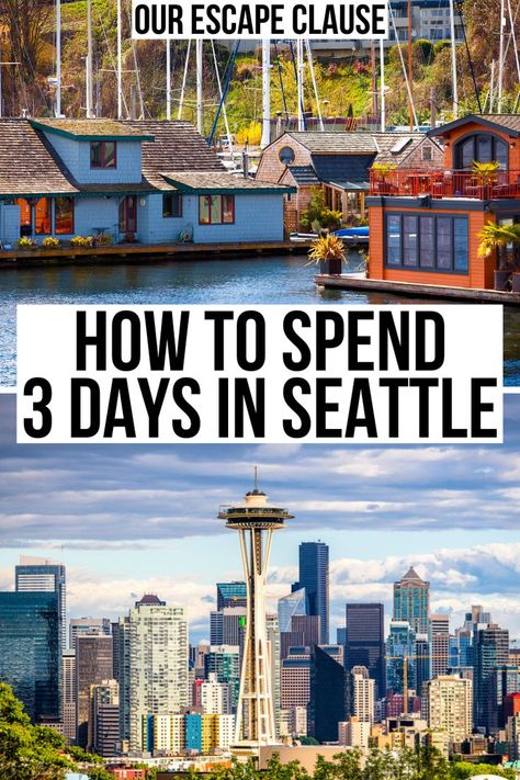 Planning a long weekend in Seattle WA? Here's how to make the most of 3 days in Seattle!  3 day seattle itinerary | seattle weekend getaway | things to do in seattle washington | what to do in seattle | places to visit in seattle | seattle travel guide | seattle vacation | seattle travel tips | seattle washington things to do | a few days in seattle wa | seattle weekend trip | usa weekend getaways | weekend getaways in usa | things to see in seattle | where to go in seattle wa | seattle tips 3 Day Seattle Itinerary, Seattle Bucket List, What To Do In Seattle, Things To Do In Seattle Washington, Seattle Washington Things To Do, Seattle Places To Visit, Seattle Itinerary, Seattle Weekend, Traveling Goals