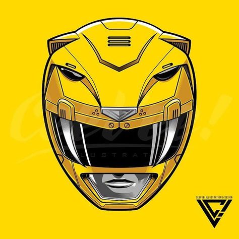 Power Rangers 1, Power Rangers Helmet, Yellow Ranger, Power Rangers Art, Mighty Morphin Power Rangers, Animation Movie, Drawing People, Power Rangers, Art Projects