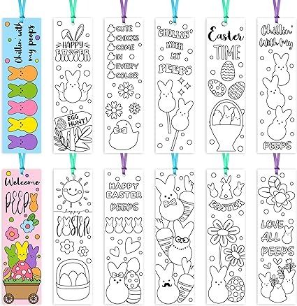 Amazon.com: Haooryx 75Pcs Easter Color Your Own Bookmarks, Funny Bunny Peeps Book Mark Tags Kids DIY Coloring Blank Bookmarks for Easter Day Party Favor Gifts Student Rewards Supplies Classroom Art Craft Supplies : Office Products Bunny Peeps, Party Favor Gifts, Easter Color, Student Rewards, Favor Gifts, Barbie Printables, Classroom Art, Coloring Supplies, Funny Bunny