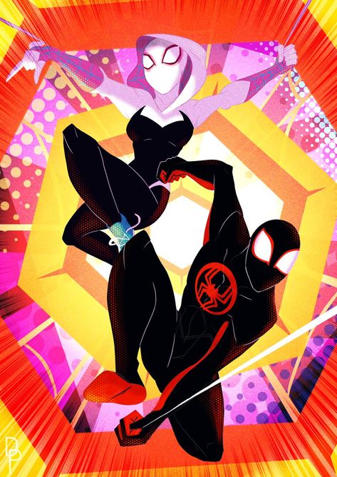 Spiderman Across The Spiderverse, Spiderman And Spider Gwen, Spider Men, Image Spiderman, Spaider Man, Miles Morales Spiderman, Spider Art, Spiderman Pictures, Comic Style Art