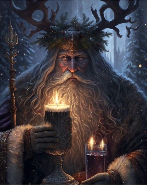 Fantasy Christmas Art, Christmas Fantasy Art, Viking Santa, Happy Yule, Viking Christmas, Pagan Yule, Wiccan Sabbats, Santa Claus Images, Santa Art