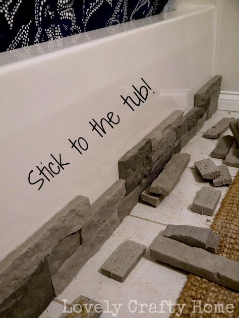 airstone for bathroom Drømme Bad, Koti Diy, Built In Bathtub, Hiding Ugly, Decor Eclectic, Decor Ikea, Vinyl Decor, Up House, Bathroom Redo