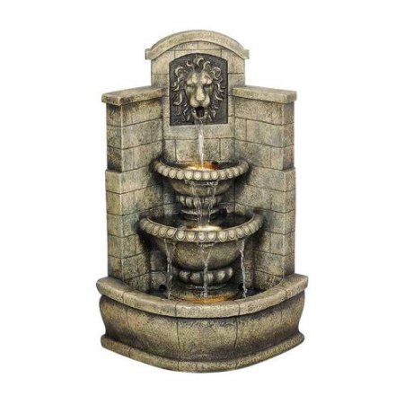 Corner Waterfall, Corner Fountain, Waterfall Backyard, Lion Gate, Indoor Waterfall Fountain, Garden Fountains Outdoor, Antique Fountain, Outdoor Fountains, Tabletop Water Fountain