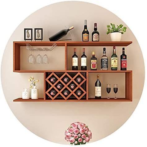 Pink House Interior, Wood Lattice, Modern Wine Rack, Frame Kitchen, Wine Rack Design, Modern Apartment Design, Stand Shelf, Wine Stand, Bar Shelves