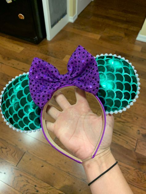 Ariel Mouse Ears, Ariel Ears Disney, Ariel Minnie Ears, Ariel Mickey Ears, Ariel Ears, Disney World Outfit Ideas, Disneyland 2024, Micky Ears, Disney Ears Headband