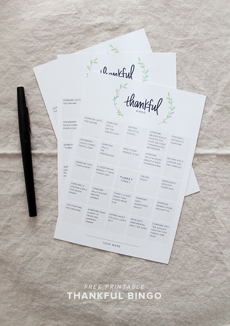 printable thankful bingo Gratitude Party, Thankful Printable, Host Thanksgiving, Fall Sayings, Free Printable Bingo Cards, Thanksgiving Bingo, Gratitude Thankful, Thanksgiving Dinner Party, Wit And Delight