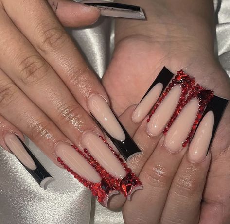 Red Bottom Nails, Black Prom Nails, Burgundy Acrylic Nails, Prom Nails Silver, Quinceanera Nails, Graduation Nails, Diy Acrylic Nails, Claw Nails, Short Square Acrylic Nails