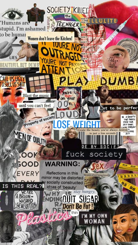 #society #societykills Society Killed The Teenager, Art Academia, Body Image Art, Expressions Photography, Gcse Art Sketchbook, Protest Art, Soft Power, Taylor Swift Posters, Deep Art