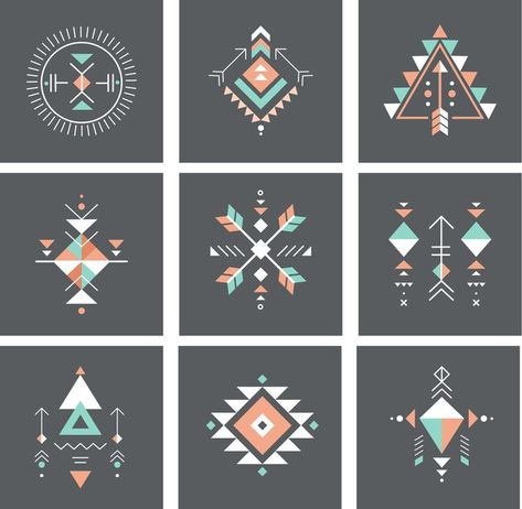 Aztec Pattern Drawing, Candle Illustration, Crystal Illustration, Alchemy Symbols, Geometric Design Art, Hand Drawn Logo, Contemporary Illustration, Aztec Pattern, Geometric Designs