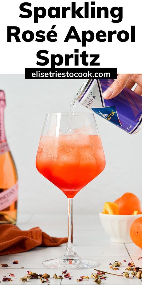 Light, fruity and delicious. An Aperol Spritz variation for the books: Sparkling Rosé Aperol Spritz. Perfect for date night, a Valentine’s Day drink, Mother’s Day Brunch, or for easy Spring cocktails. Honestly is there a bad time to enjoy this rosé cocktail? Aperol Spritz Variation, Rosé Cocktail, Mobile Bartender, Easy Spring Cocktails, Sparkling Cocktails, Easy Spring Recipes, Aperol Spritz Recipe, Salted Granola, Spring Cocktail